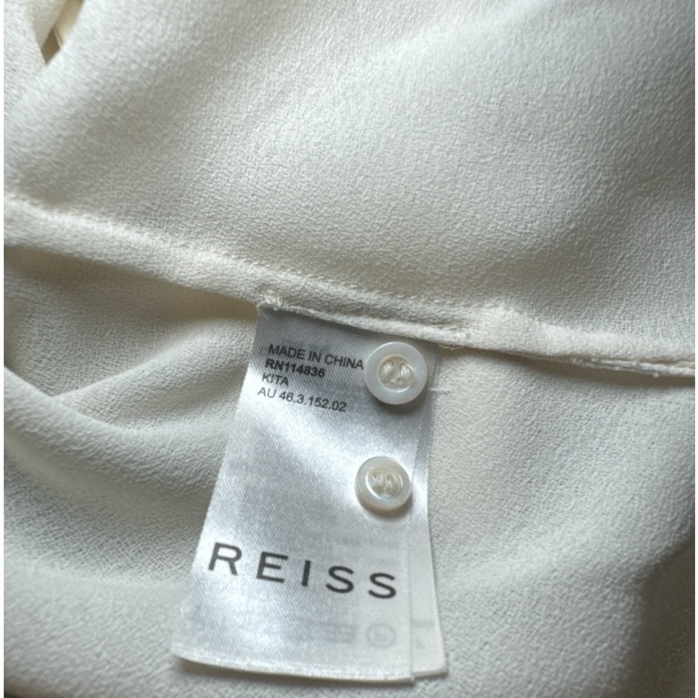 Reiss Cream Lace Collar Long-Sleeve Blouse - Picture 11 of 12